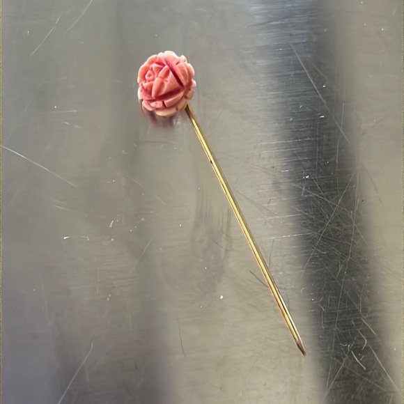 Vintage rose pin - Picture 2 of 4